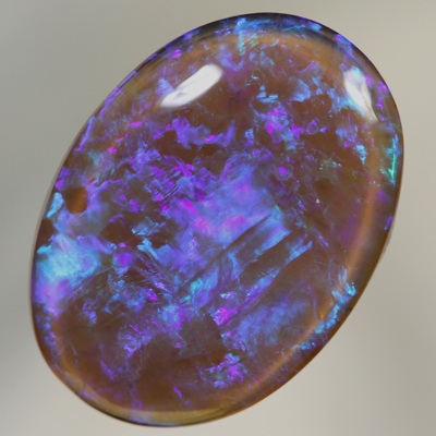SOLID BLACK CRYSTAL OPAL Bright turquoise and purple in 3D SEE VIDEO